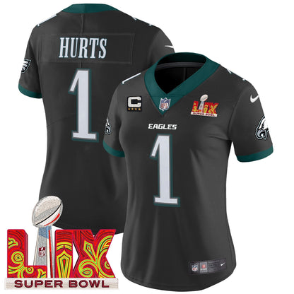Women's PHI Super Bowl LIX Patch Vapor Limited Jersey - All Stitched