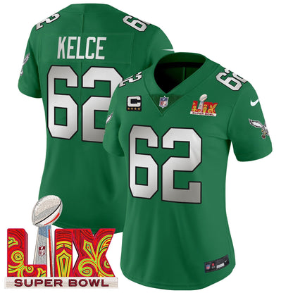 Women's PHI Super Bowl LIX Patch Vapor Limited Jersey - All Stitched