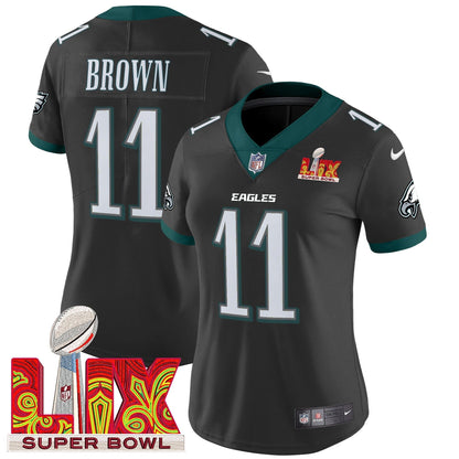 Women's PHI Super Bowl LIX Patch Vapor Limited Jersey - All Stitched
