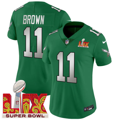 Women's PHI Super Bowl LIX Patch Vapor Limited Jersey - All Stitched
