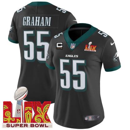 Women's PHI Super Bowl LIX Patch Vapor Limited Jersey - All Stitched