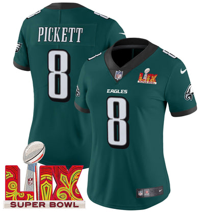 Women's PHI Super Bowl LIX Patch Vapor Limited Jersey - All Stitched