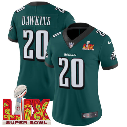 Women's PHI Super Bowl LIX Patch Vapor Limited Jersey - All Stitched