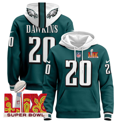 PHI Super Bowl LIX Patch Pullover Hoodie - Stitched