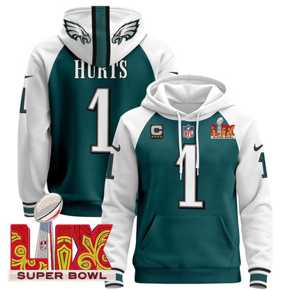 PHI Super Bowl LIX Patch Pullover Hoodie - Stitched