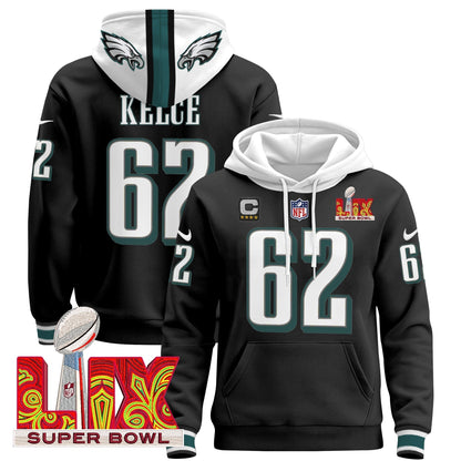 PHI Super Bowl LIX Patch Pullover Hoodie - Stitched
