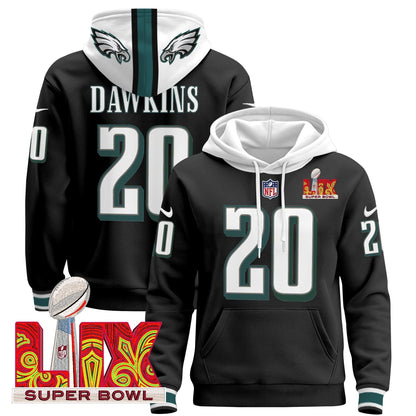 PHI Super Bowl LIX Patch Pullover Hoodie - Stitched
