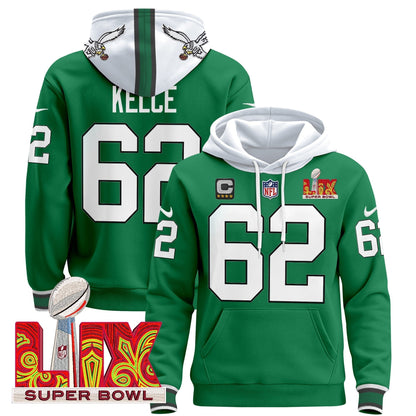 PHI Super Bowl LIX Patch Pullover Hoodie - Stitched