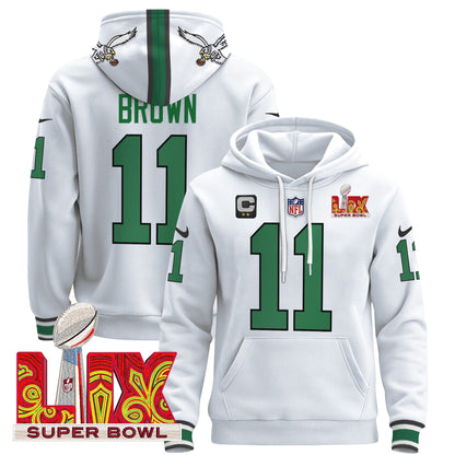 PHI Super Bowl LIX Patch Pullover Hoodie - Stitched