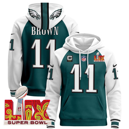 PHI Super Bowl LIX Patch Pullover Hoodie - Stitched
