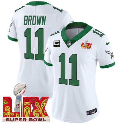 Women's PHI Super Bowl LIX Patch Vapor Limited Jersey - All Stitched