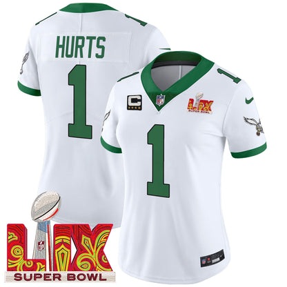 Women's PHI Super Bowl LIX Patch Vapor Limited Jersey - All Stitched