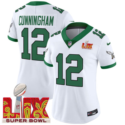 Women's PHI Super Bowl LIX Patch Vapor Limited Jersey - All Stitched