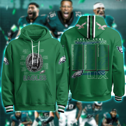 PHI Super Bowl LIX Champions Limited Hoodie N1 - Printed