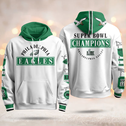 PHI Super Bowl LIX Champions Limited Hoodie N2 - Stitched