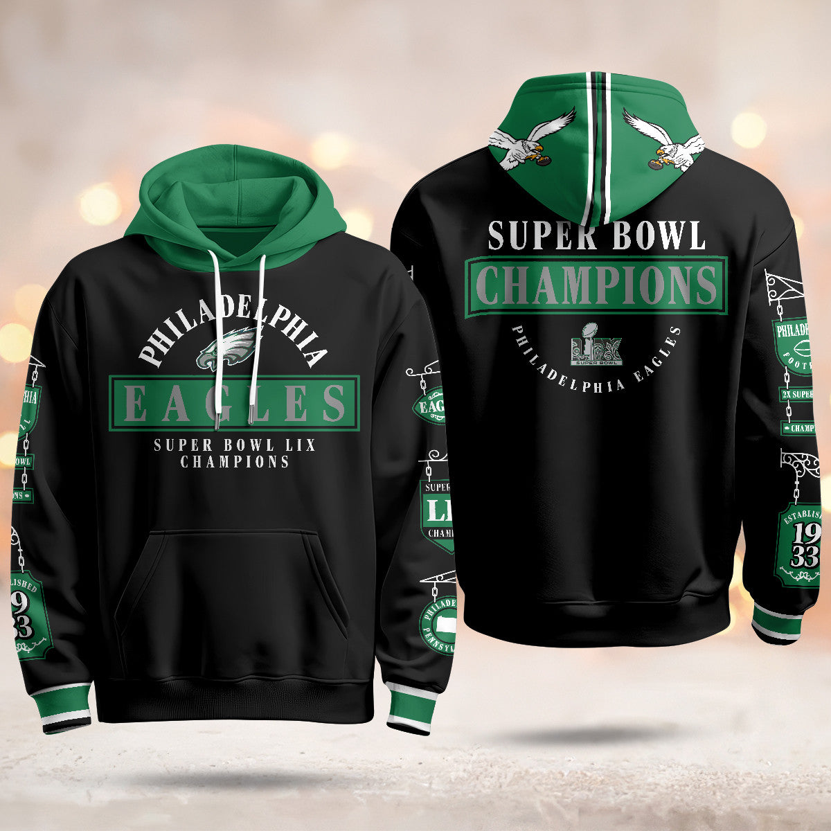 PHI Super Bowl LIX Champions Limited Hoodie N2 - Stitched