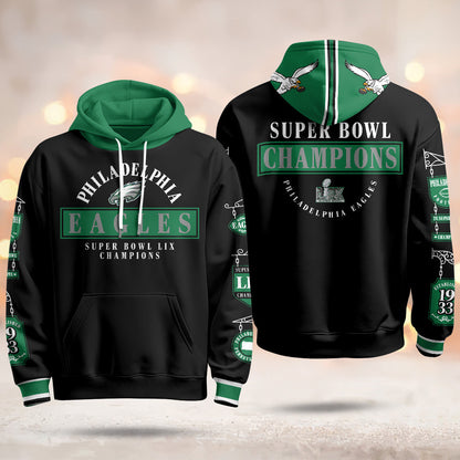 PHI Super Bowl LIX Champions Limited Hoodie N2 - Stitched