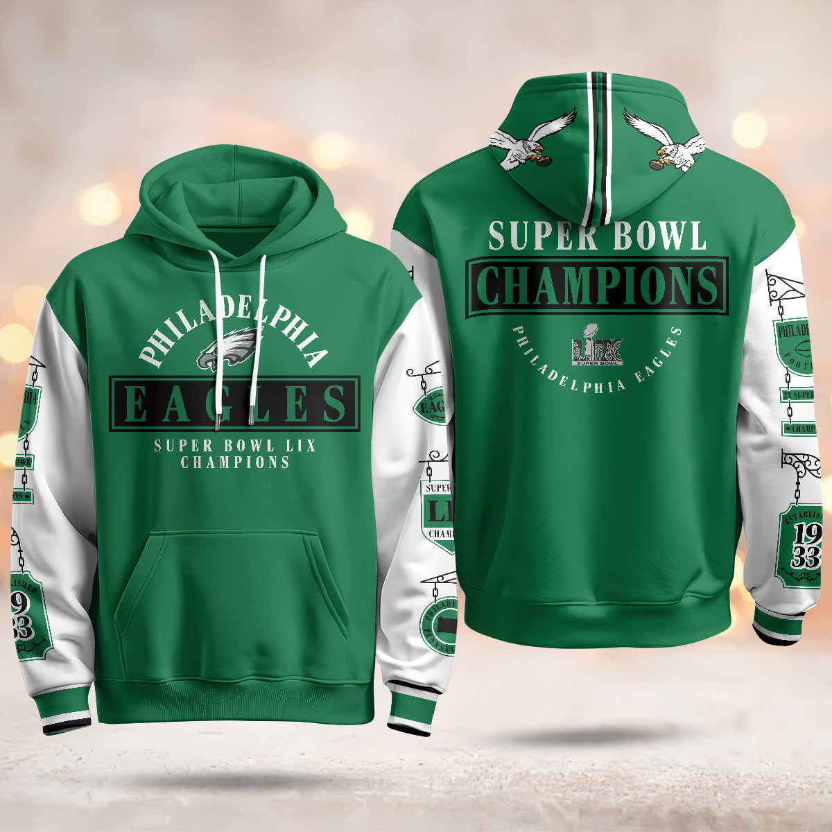 PHI Super Bowl LIX Champions Limited Hoodie N2 - Stitched