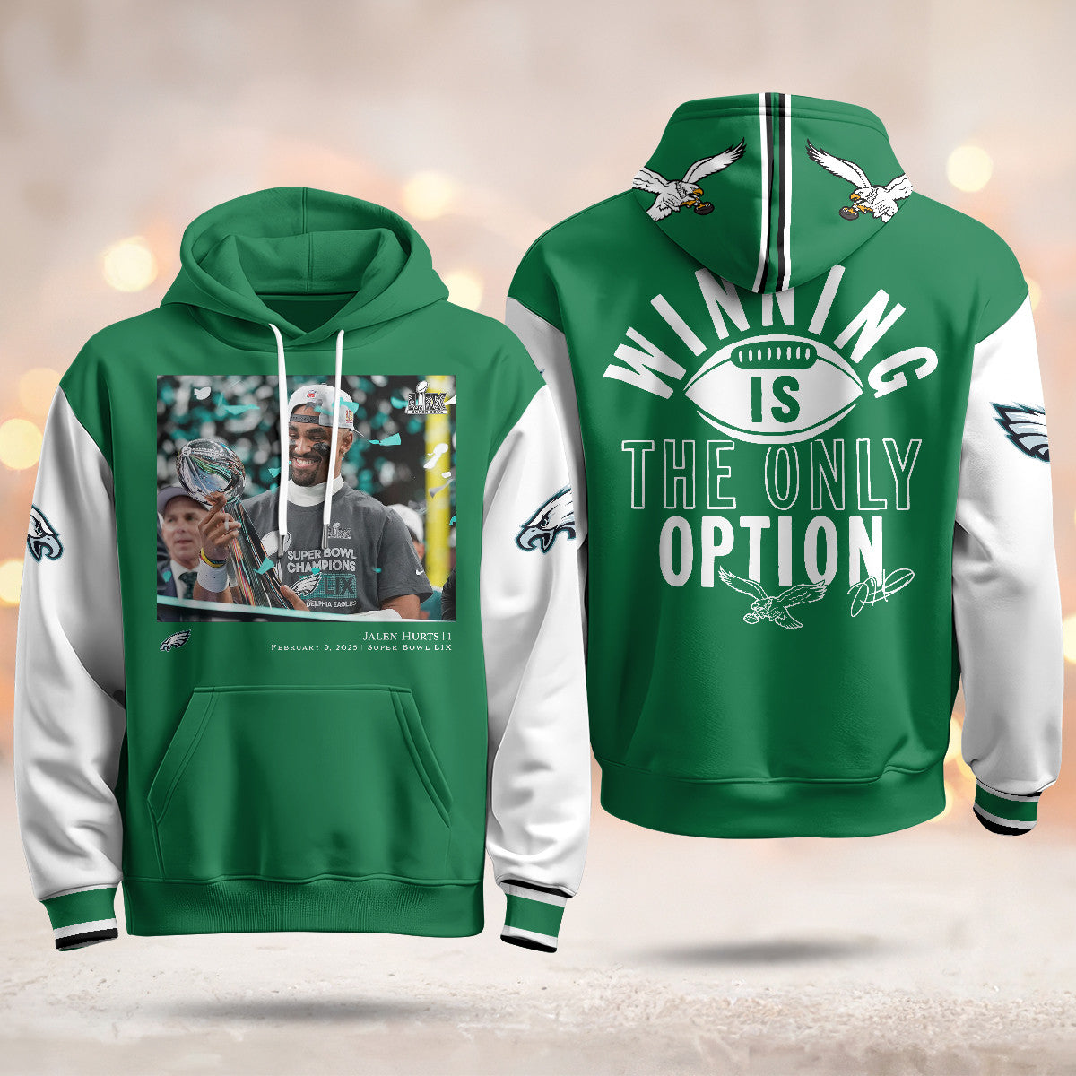 PHI Super Bowl LIX Champions Limited Hoodie N3 - Printed