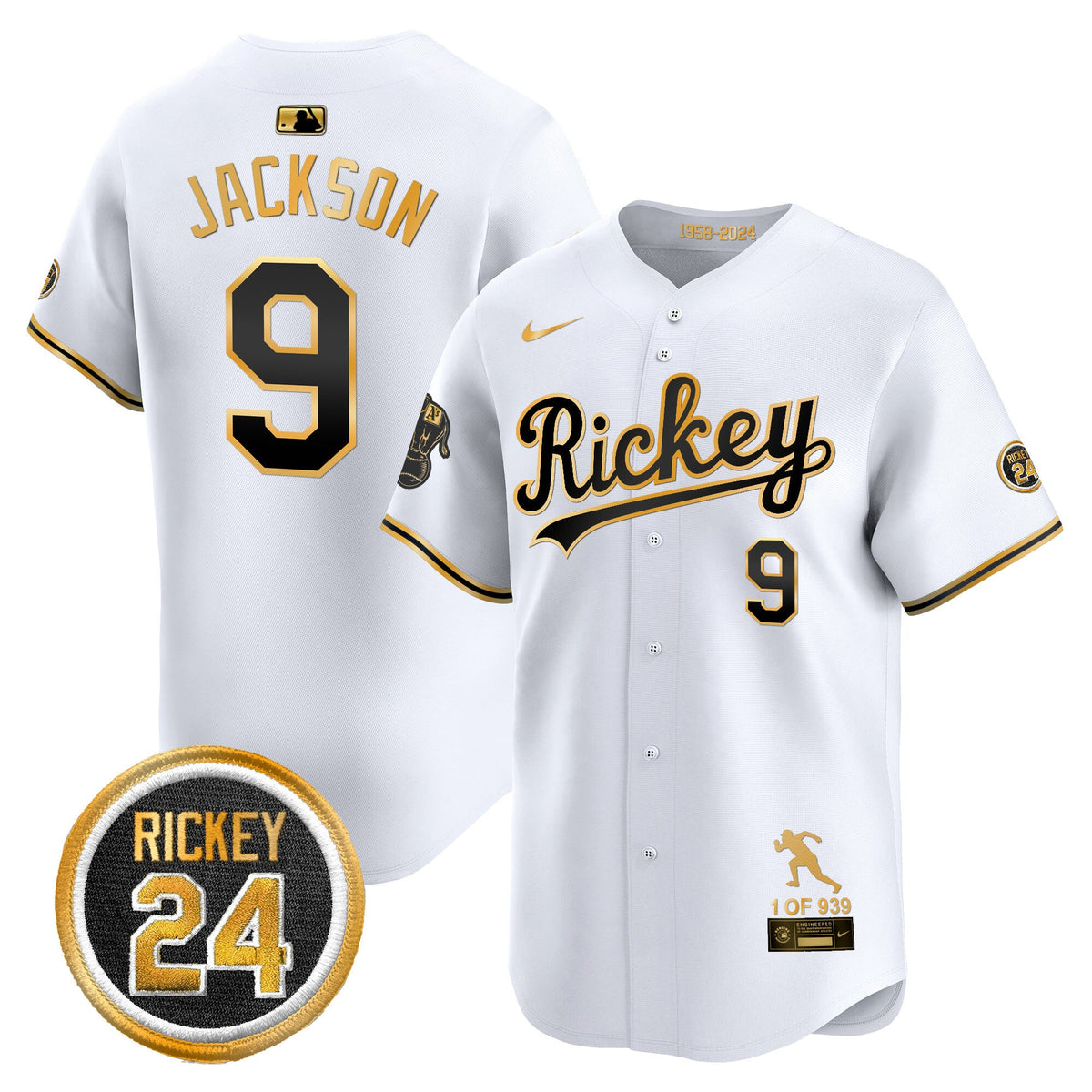 Men's Oakland Athletics Rickey Tribute style Vapor Premier Limited Jersey - All Stitched