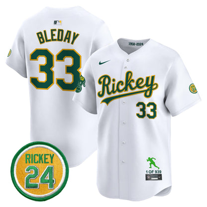 Men's Oakland Athletics Rickey Tribute style Vapor Premier Limited Jersey - All Stitched