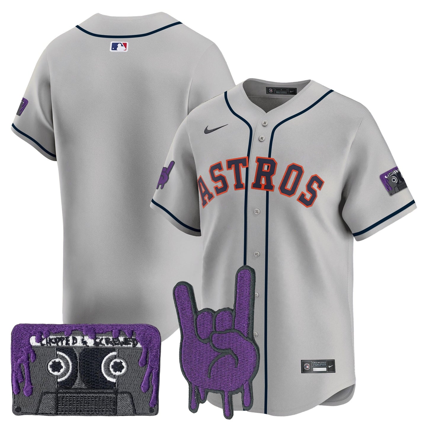 Houston Astros DJ Screw Patch Vapor Premier Limited Jersey - All Stitched