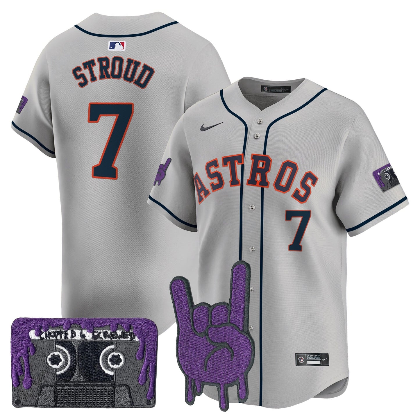 Houston Astros DJ Screw Patch Vapor Premier Limited Jersey - All Stitched
