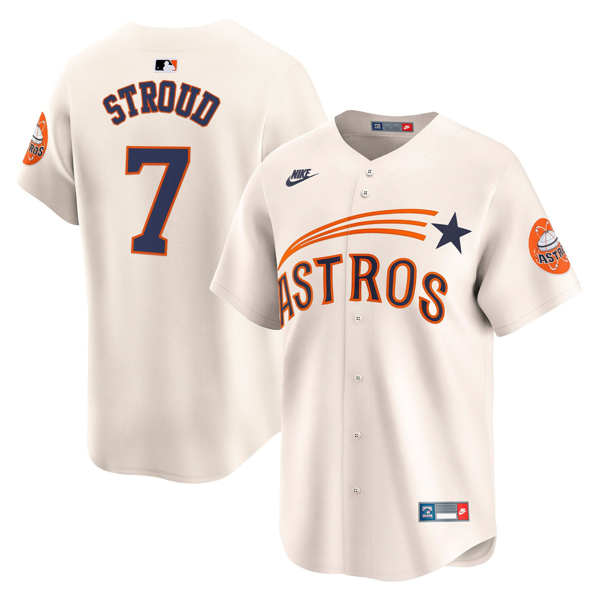 Men's Houston Astros Throwback Vapor Premier Limited Jersey - All Stitched