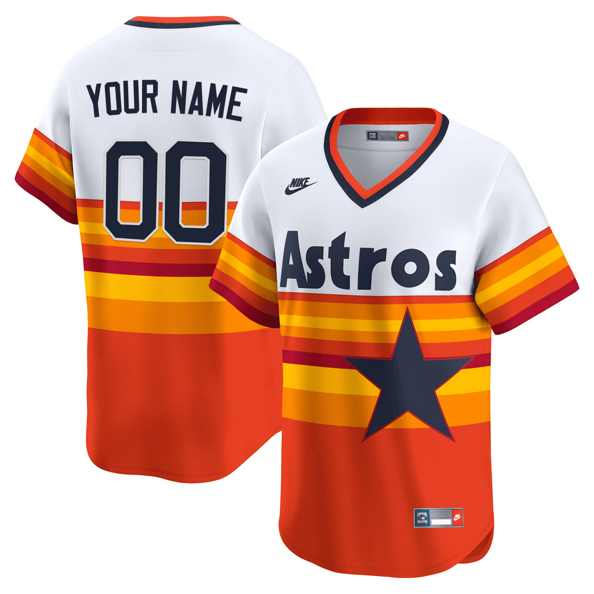Houston Astros Throwback Vapor Premier Limited Custom Jersey - All Stitched