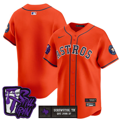 Men's Houston Astros DJ Screw Still Tippin Purple Patch Vapor Premier Limited Jersey - All Stitched