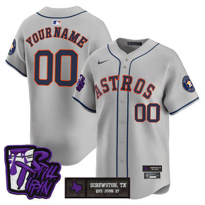 Houston Astros DJ Screw Still Tippin Purple Patch Vapor Premier Limited Custom Jersey - Stitched