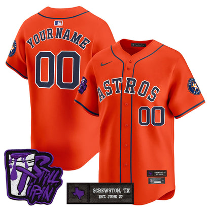 Houston Astros DJ Screw Still Tippin Purple Patch Vapor Premier Limited Custom Jersey - Stitched