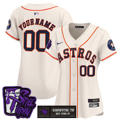 Houston Astros DJ Screw Still Tippin Purple Patch Vapor Premier Limited Custom Jersey - Stitched