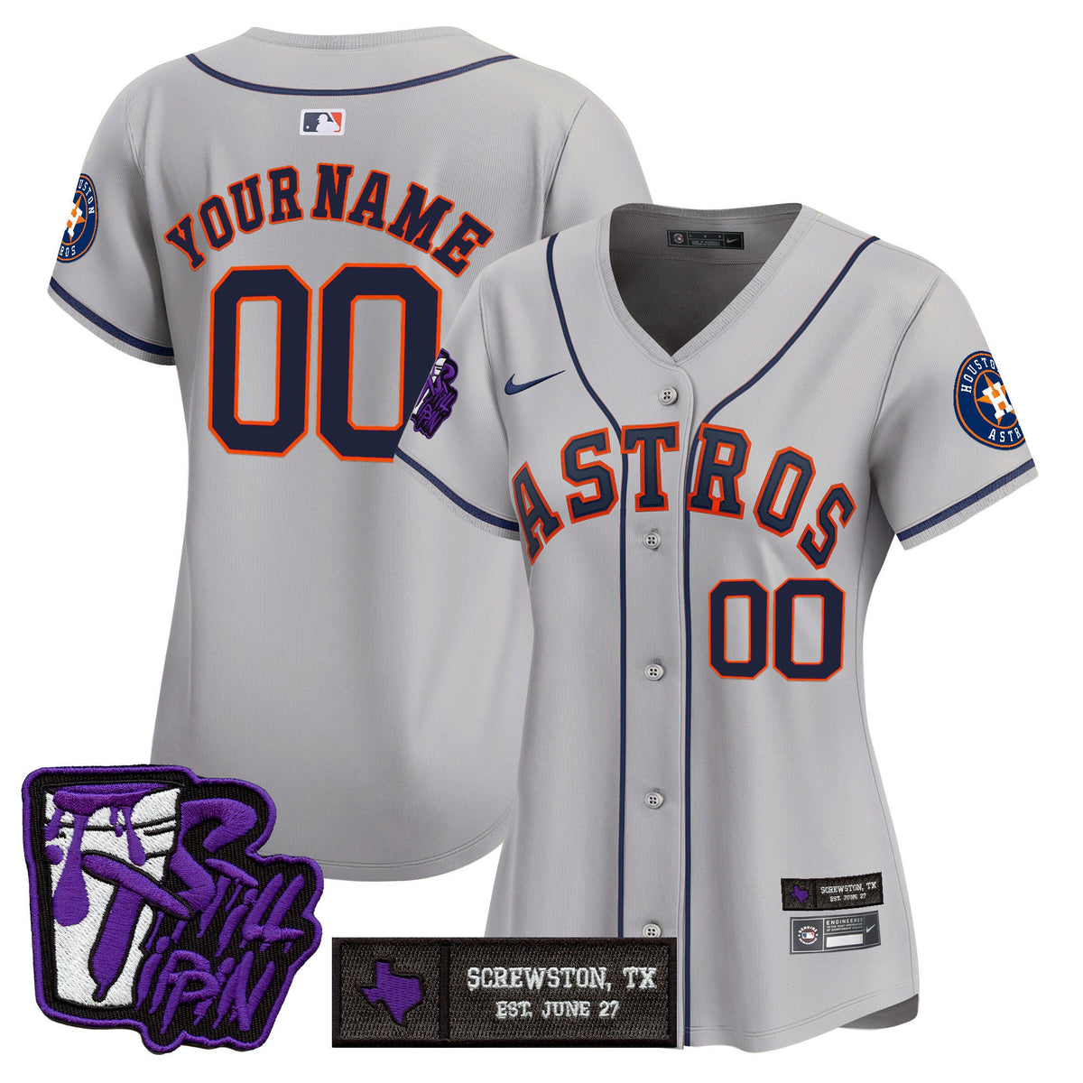 Houston Astros DJ Screw Still Tippin Purple Patch Vapor Premier Limited Custom Jersey - Stitched
