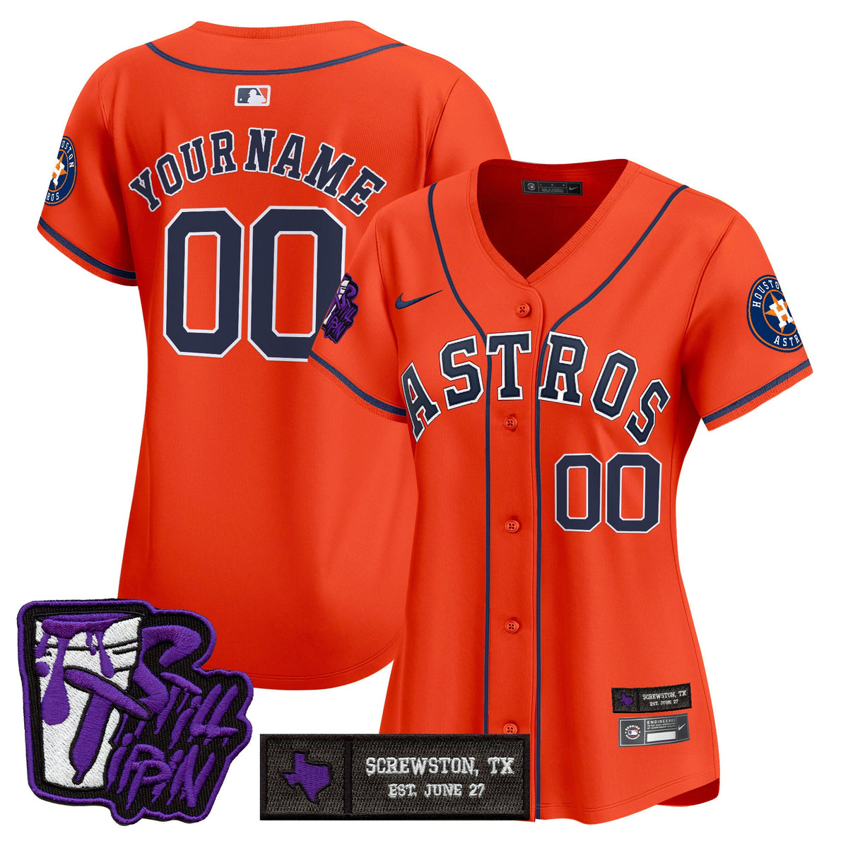 Houston Astros DJ Screw Still Tippin Purple Patch Vapor Premier Limited Custom Jersey - Stitched