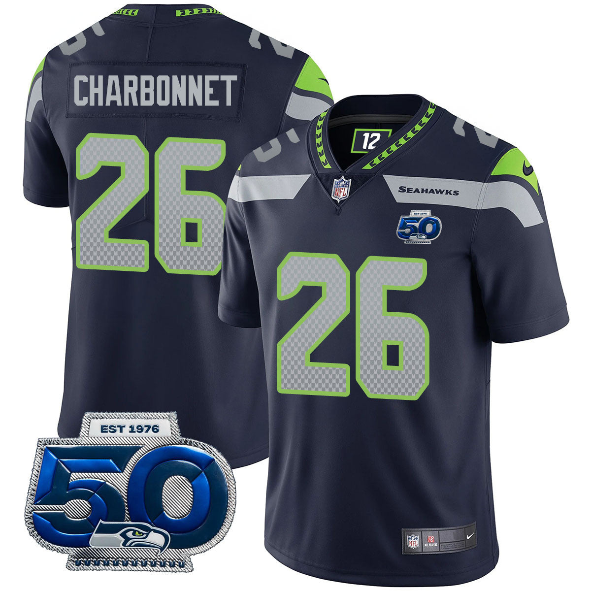 Men's Seattle Seahawks 50th Season Vapor Limited Jersey - All Stitched