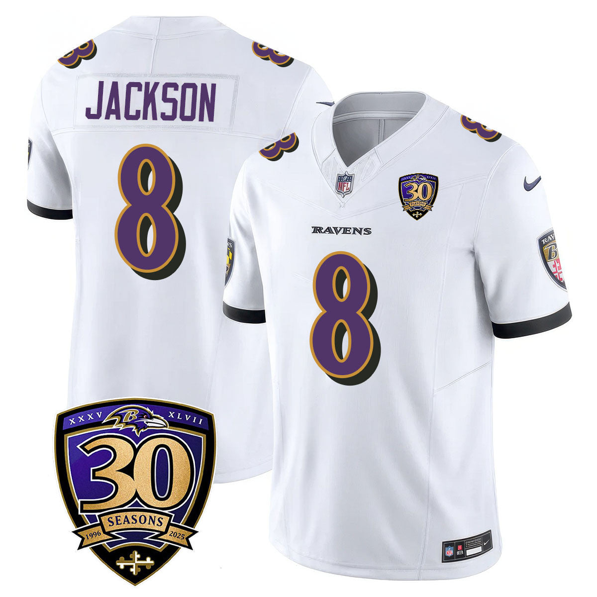 Men's Baltimore Ravens Limited 30th Season Jersey - All Stitched