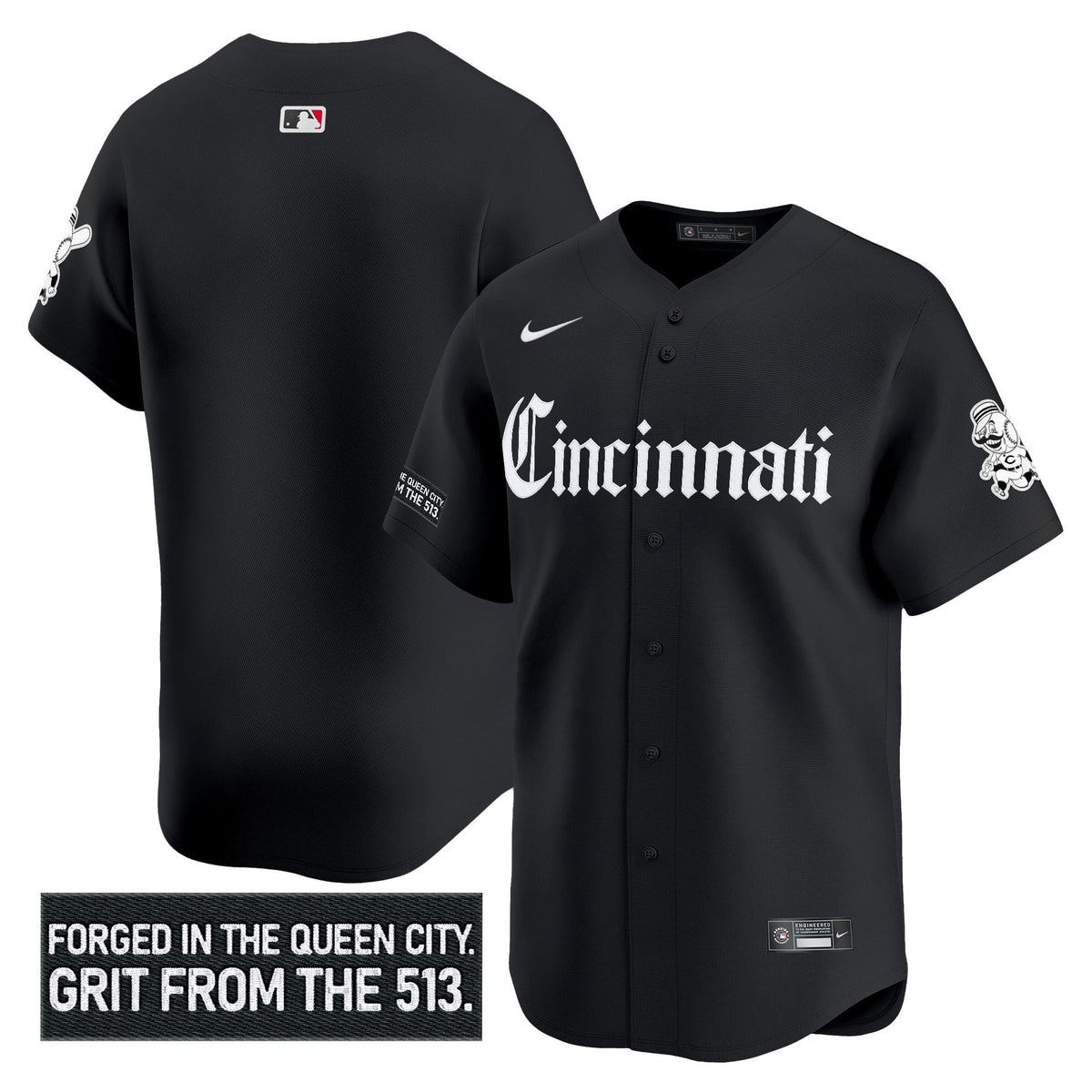 Men's Cincinnati Reds 'Gothic Queen City Edition' Vapor Premier Limited Jersey - All Stitched