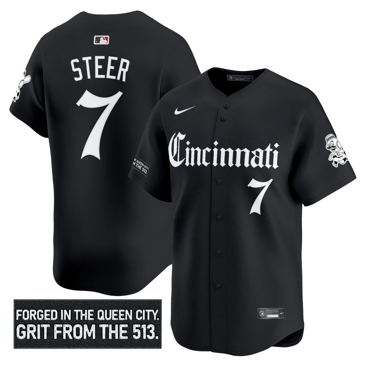 Men's Cincinnati Reds 'Gothic Queen City Edition' Vapor Premier Limited Jersey - All Stitched