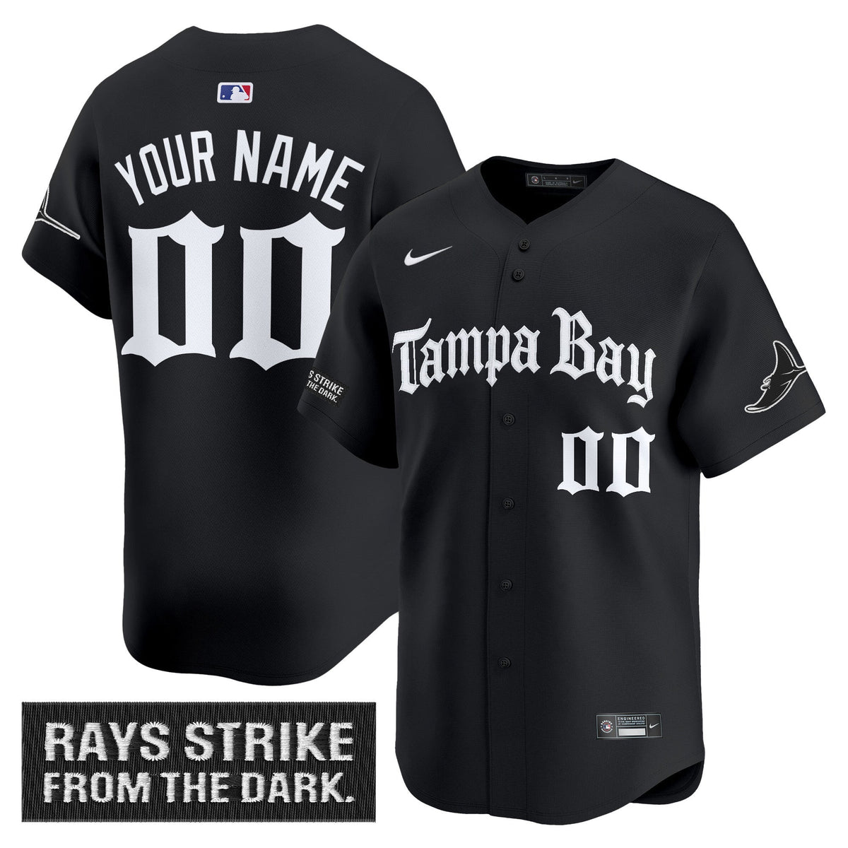 Tampa Bay Rays 'Gothic Deepwater Edition' Vapor Premier Limited Custom Jersey - All Stitched
