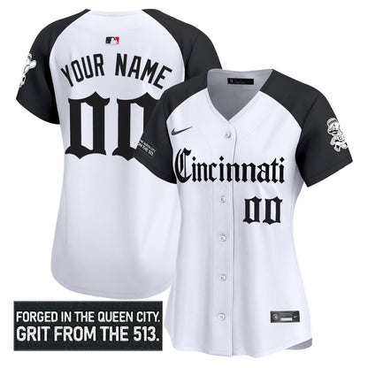 Cincinnati Reds 'Gothic Queen City Edition' Vapor Premier Limited Custom Jersey - All Stitched