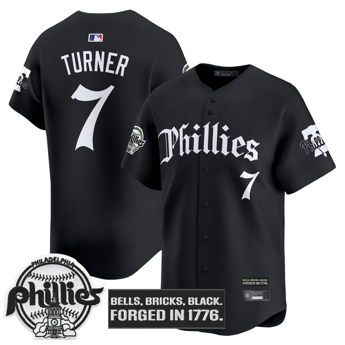 Men's Philadelphia Phillies 'Gothic Liberty Edition' Vapor Premier Limited Jersey - All Stitched