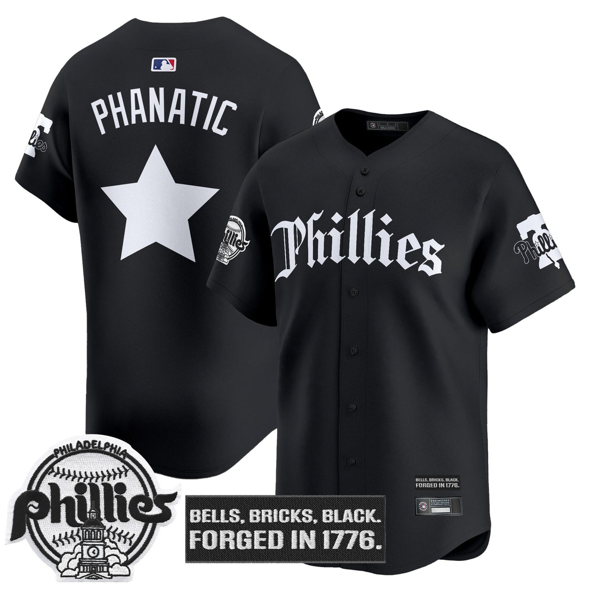 Men's Philadelphia Phillies 'Gothic Liberty Edition' Vapor Premier Limited Jersey - All Stitched