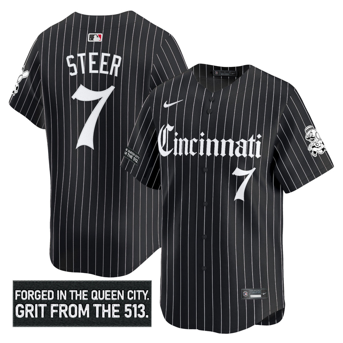 Men's Cincinnati Reds 'Gothic Queen City Edition' Vapor Premier Limited Jersey - All Stitched