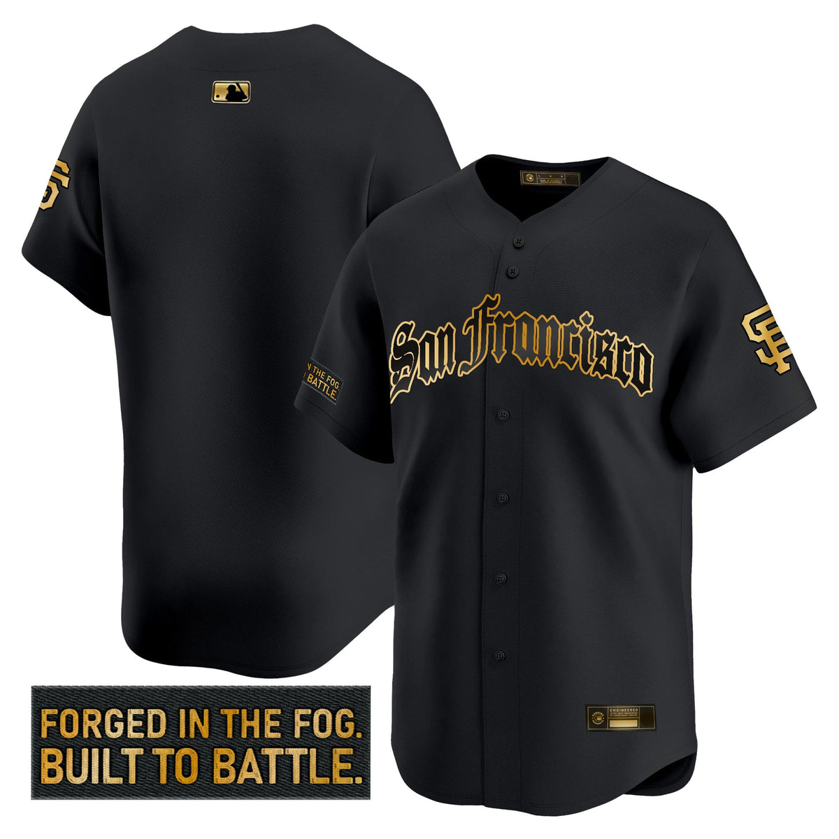 Men's San Francisco Giants 'Gothic Fog Edition' Gold Vapor Premier Limited Jersey - All Stitched