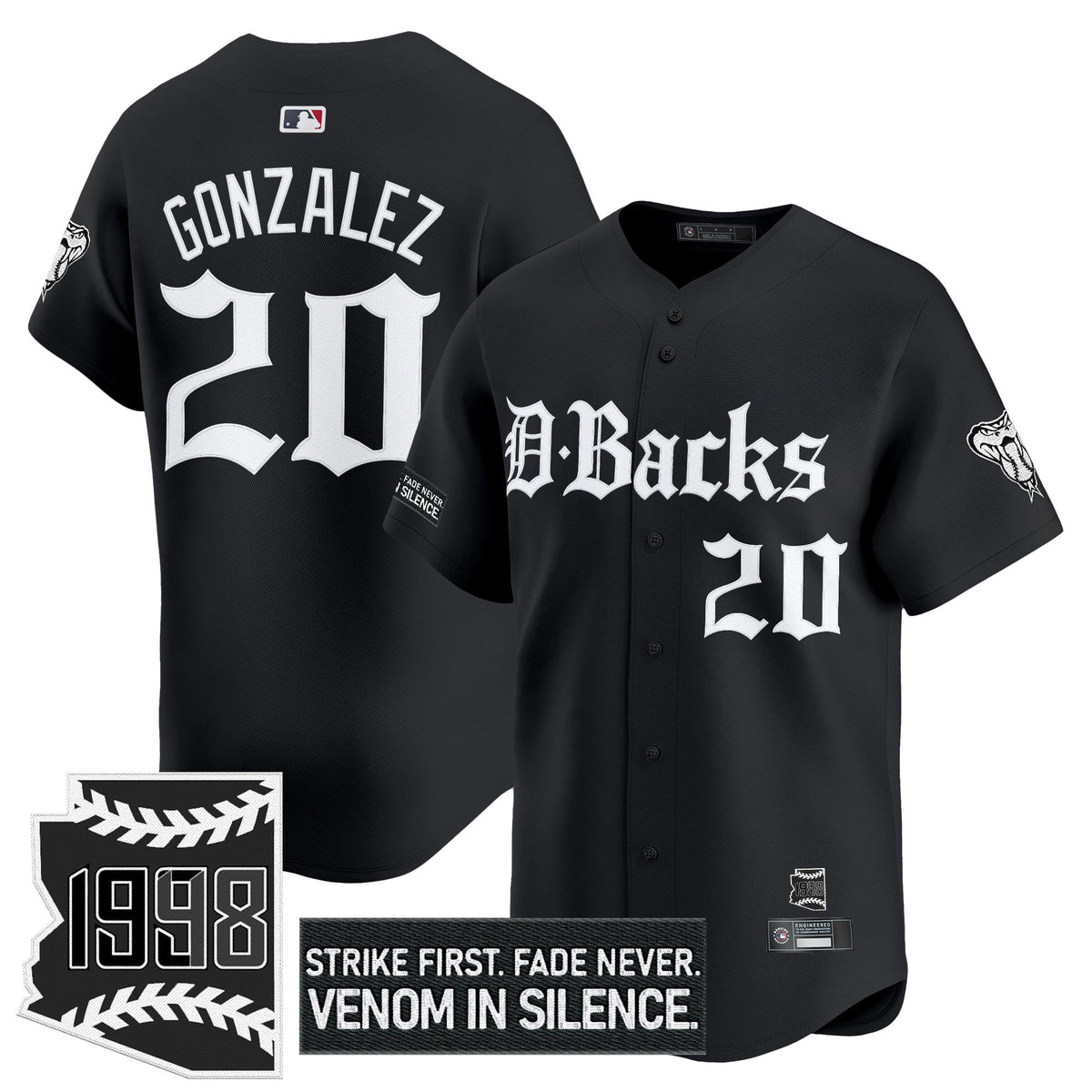 Men's Arizona Diamondbacks 'Gothic Desert Fang Edition' Vapor Premier Limited Jersey V2 - All Stitched