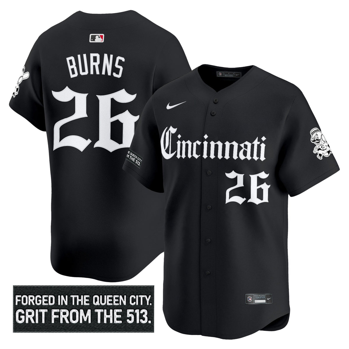 Men's Cincinnati Reds 'Gothic Queen City Edition' Vapor Premier Limited Jersey - All Stitched