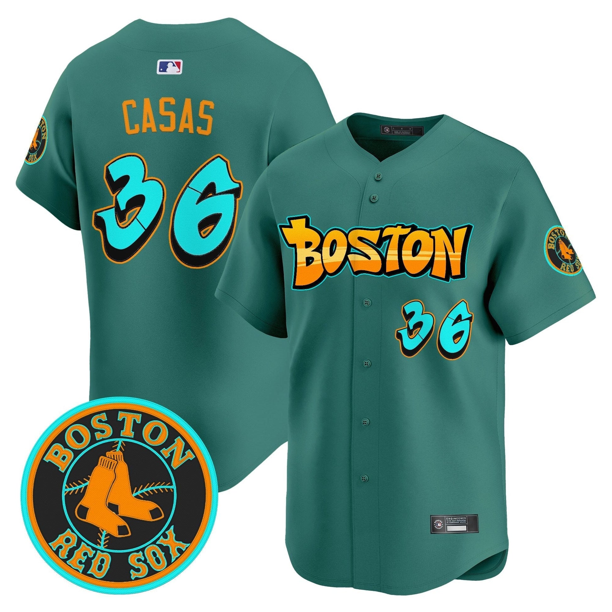 Men's Boston Red Sox 'Graffiti Streetstyle Edition' Vapor Premier Limited Jersey - All Stitched
