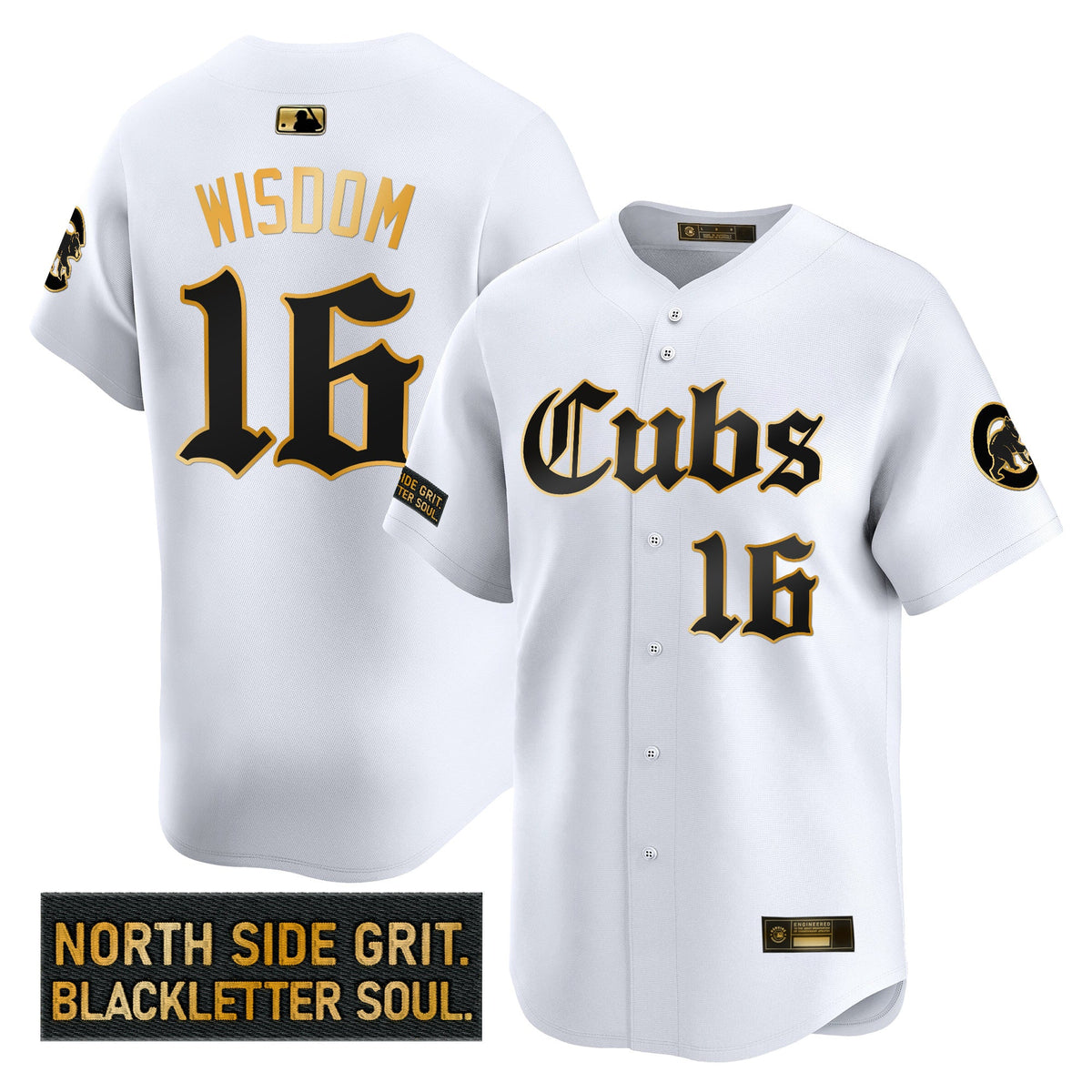 Men's Chicago Cubs 'Gothic North Side Edition' Gold Vapor Premier Limited Jersey - All Stitched