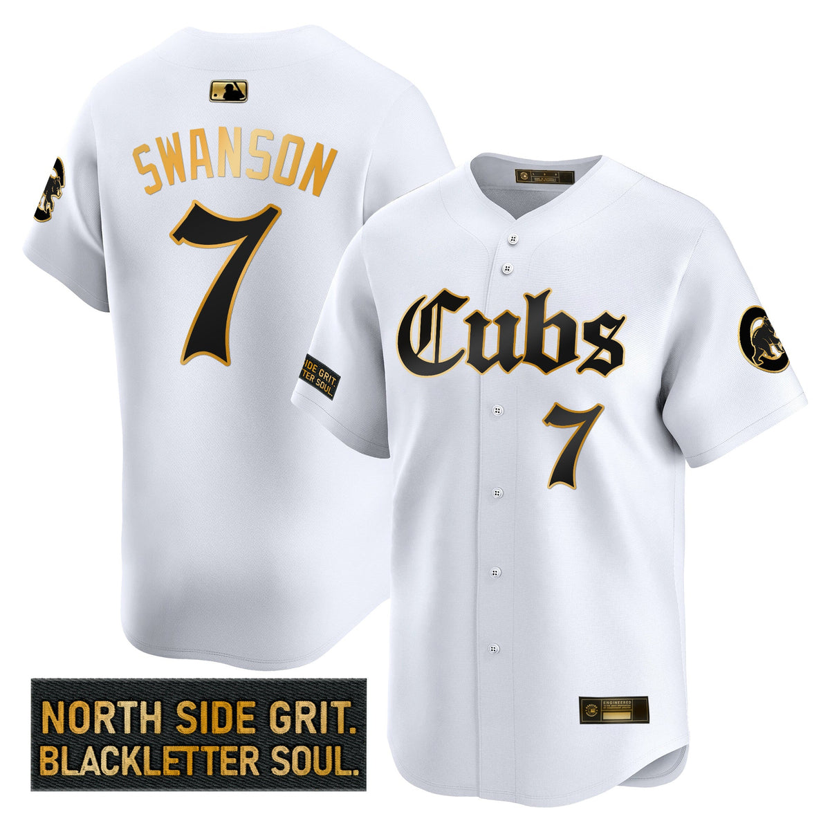 Men's Chicago Cubs 'Gothic North Side Edition' Gold Vapor Premier Limited Jersey - All Stitched